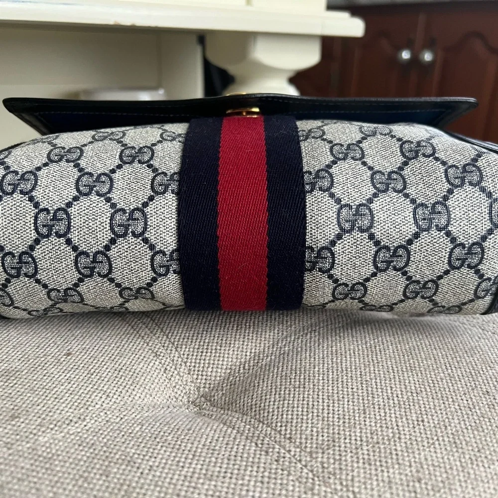 Gucci canvas sherry line navy clutch - Picture 6 of 16